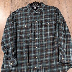 2/$30 Old Navy Top Womens 2X Plaid Boyfriend Flannel Button Long Sleeve Grunge